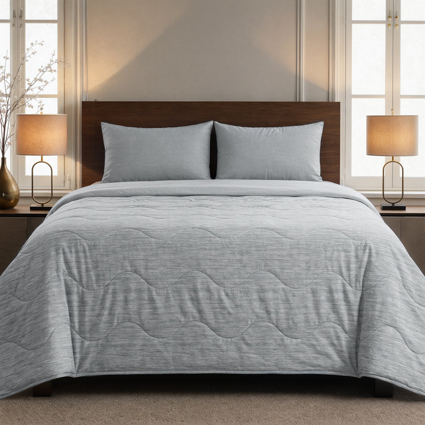 Zelesta Spécial Mix Fraîcheur Couette Été - Lin Gris Chaud