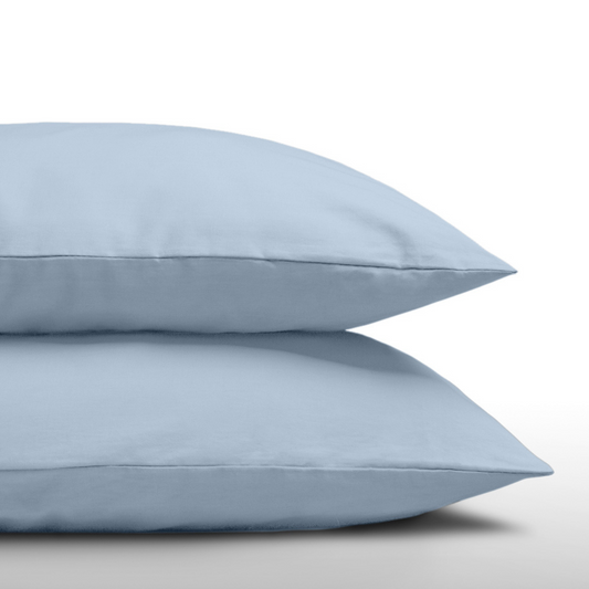 Zelesta Everyday Unie Taies d'Oreiller - Set de 2 - Bleu Clair