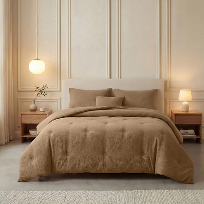 Zelesta Deluxe Couette Mousseline de Coton - Marron