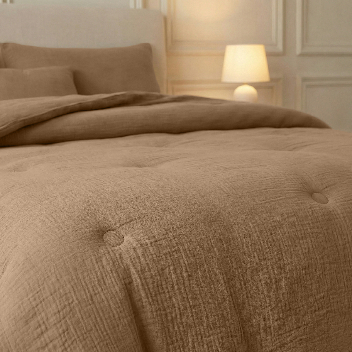 Zelesta Deluxe Couette Mousseline de Coton - Marron