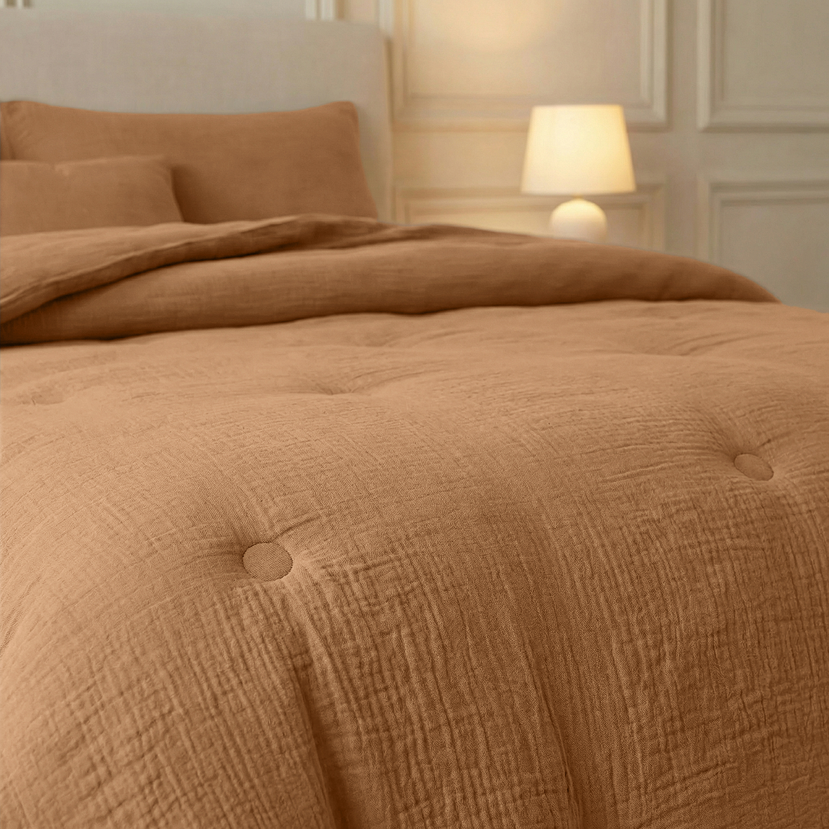 Zelesta Deluxe Couette Mousseline de Coton - Terracotta