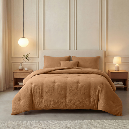 Zelesta Deluxe Couette Mousseline de Coton - Terracotta