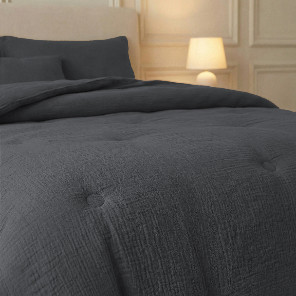 Zelesta Deluxe Couette Mousseline de Coton - Anthracite