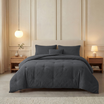 Zelesta Deluxe Couette Mousseline de Coton - Anthracite