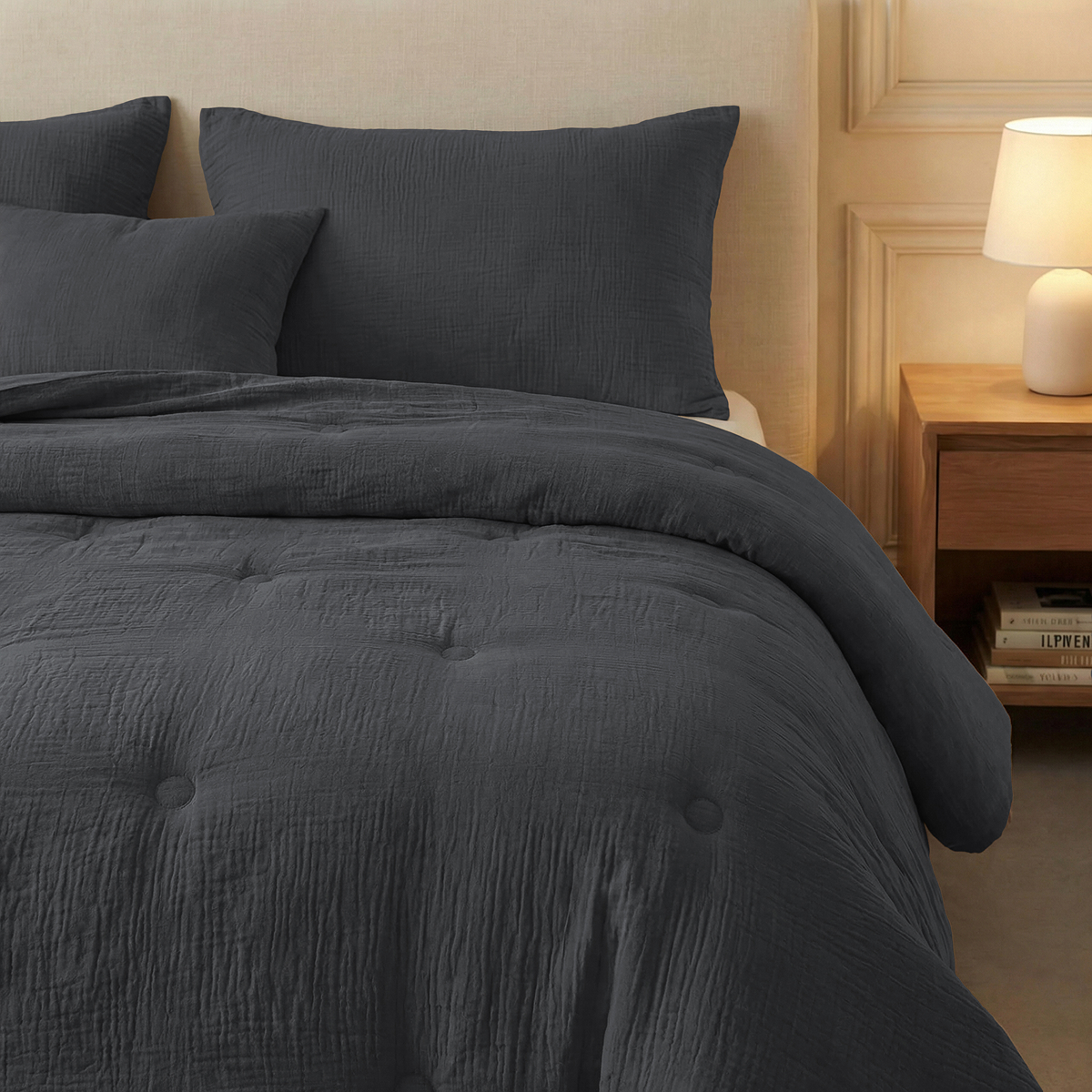 Zelesta Deluxe Couette Mousseline de Coton - Anthracite
