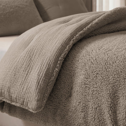 Zelesta Spécial Teddy Mousseline de Coton Couette - Taupe