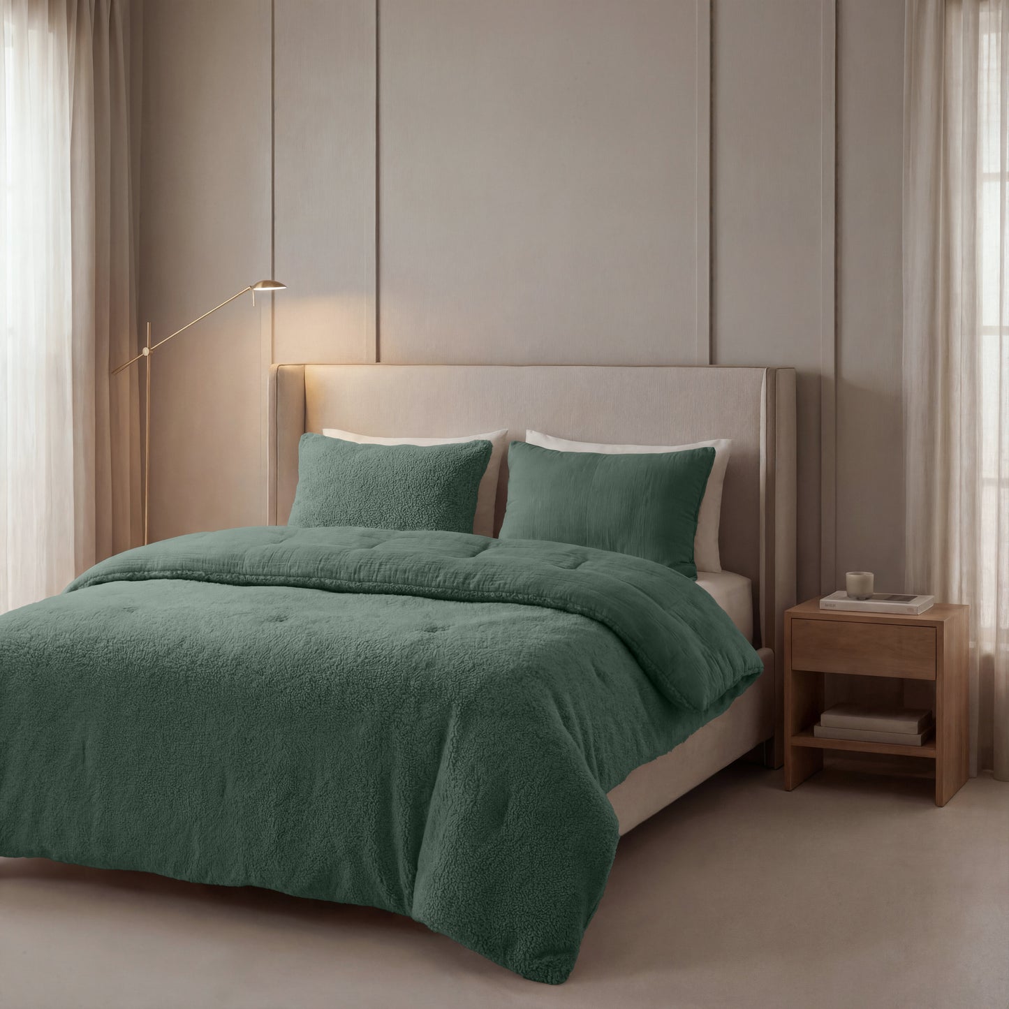 Zelesta Spécial Teddy Mousseline de Coton Couette - Vert