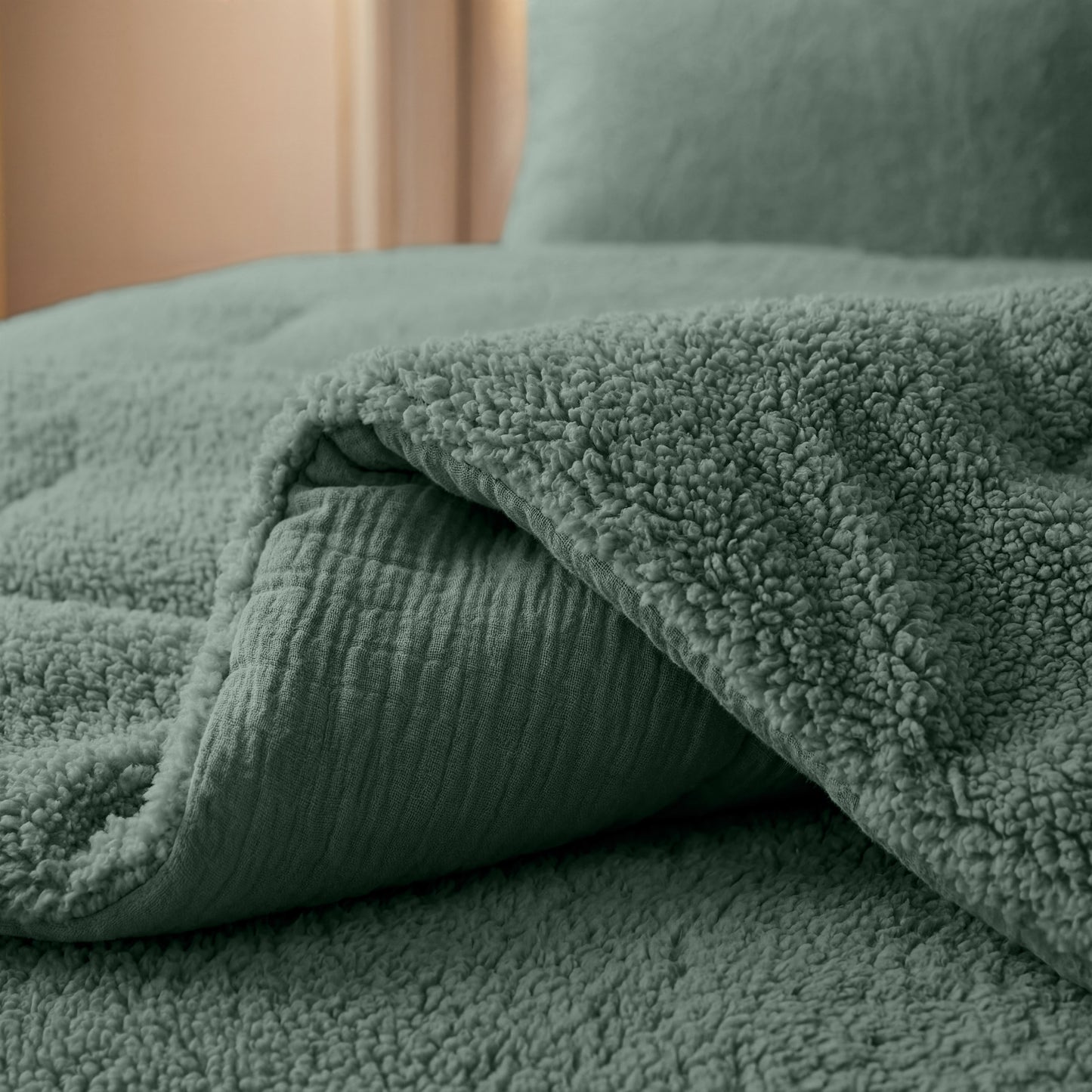 Zelesta Spécial Teddy Mousseline de Coton Couette - Vert