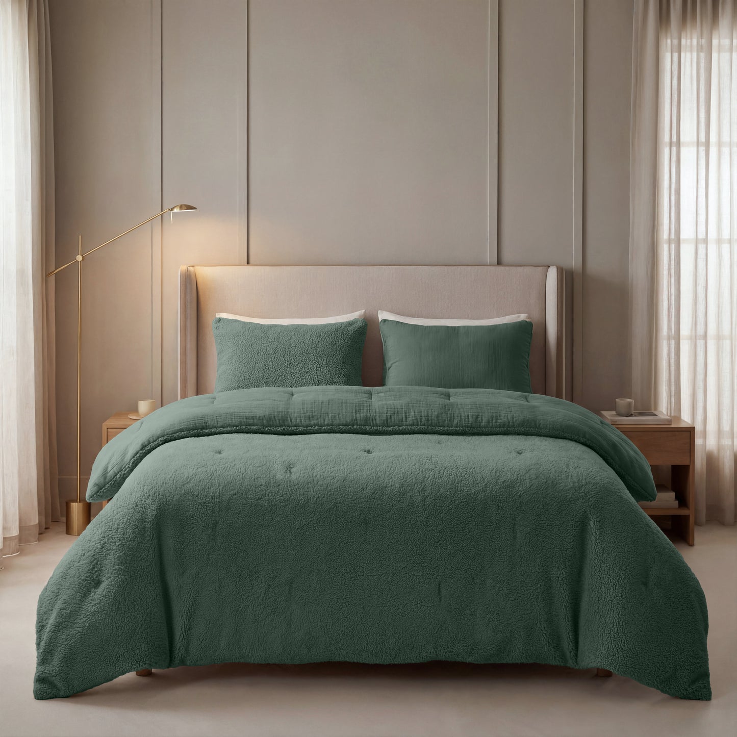 Zelesta Spécial Teddy Mousseline de Coton Couette - Vert