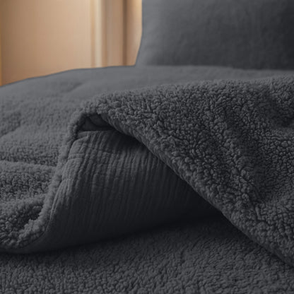 Zelesta Spécial Teddy Mousseline de Coton Couette - Anthracite