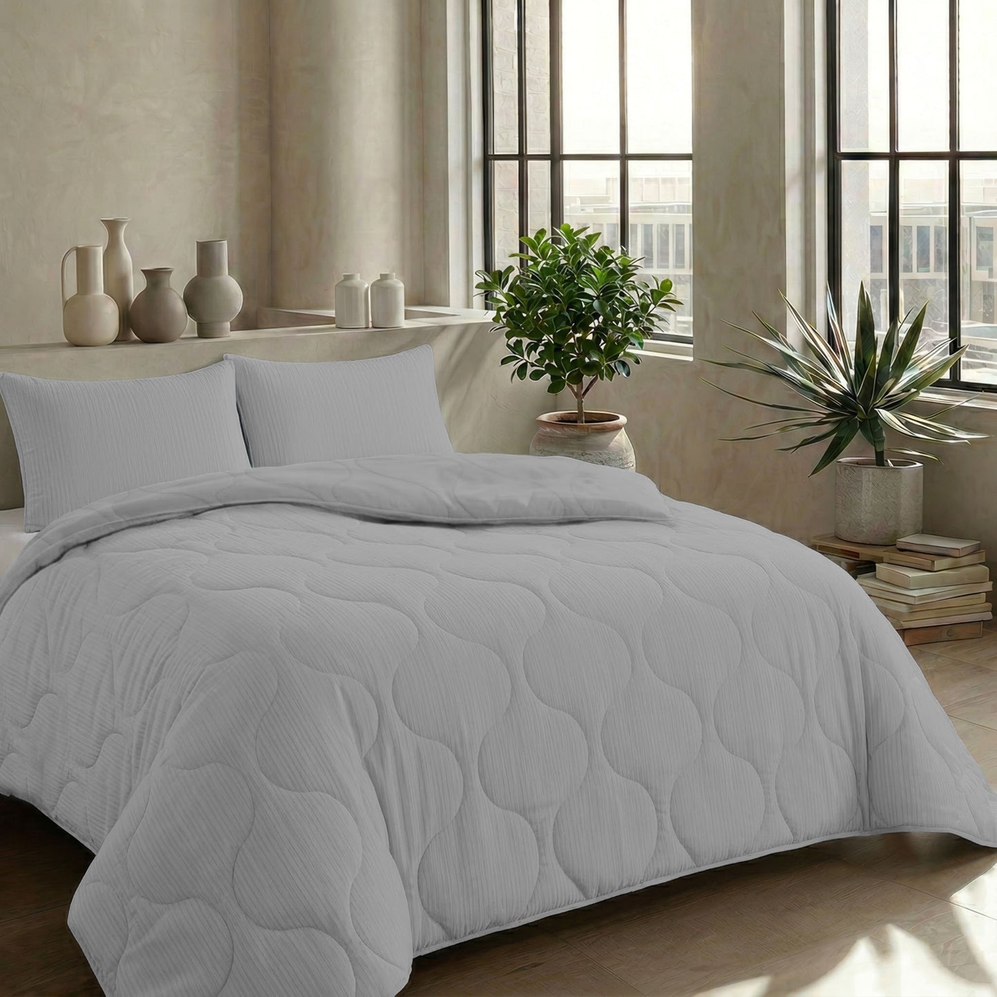 Zelesta Spécial Mousseline Couette Été - Gris Clair
