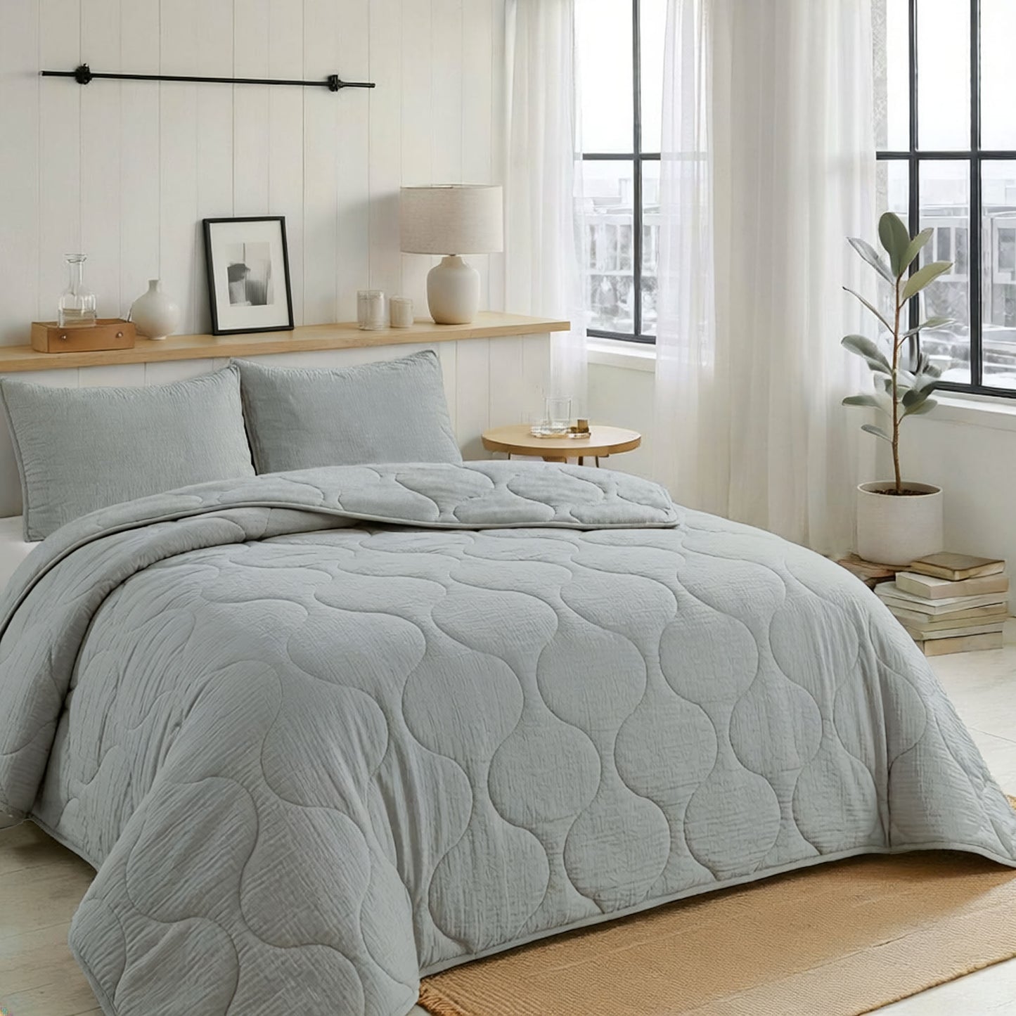 Zelesta Spécial Seersucker Couette Été - Bleu Givré