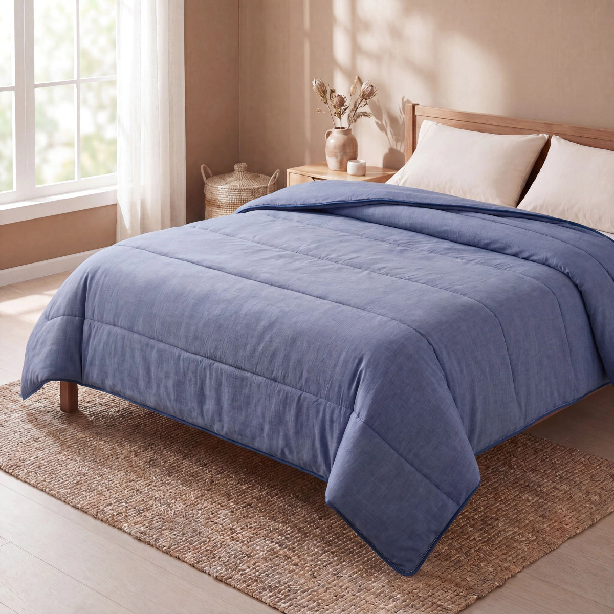 Zelesta Comfort Structure Couette Été - Bleu Jean