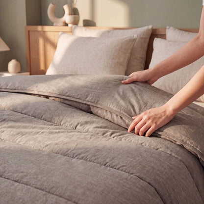 Zelesta Comfort Structure Couette Été - Gris Clair Anthracite