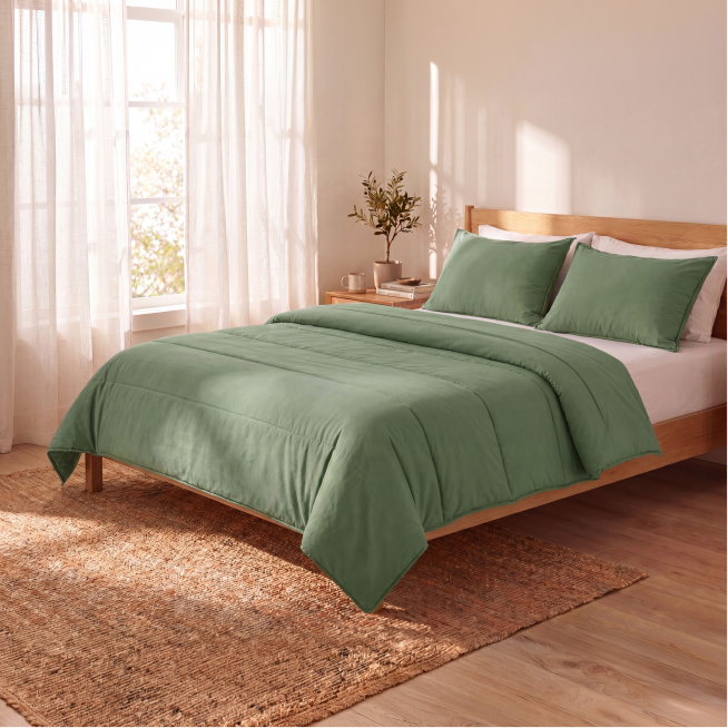 Zelesta Comfort Unie Couette Été - Vert Éternel