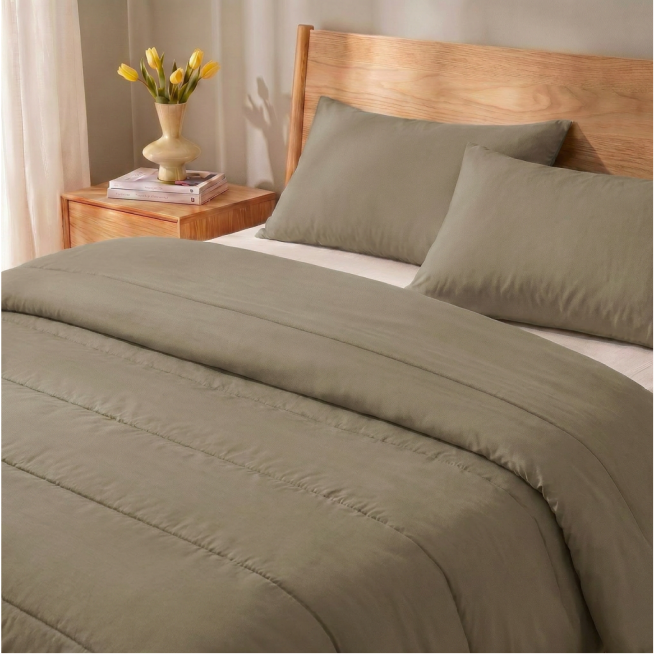 Zelesta Comfort Unie Couette Été - Taupe Naturel