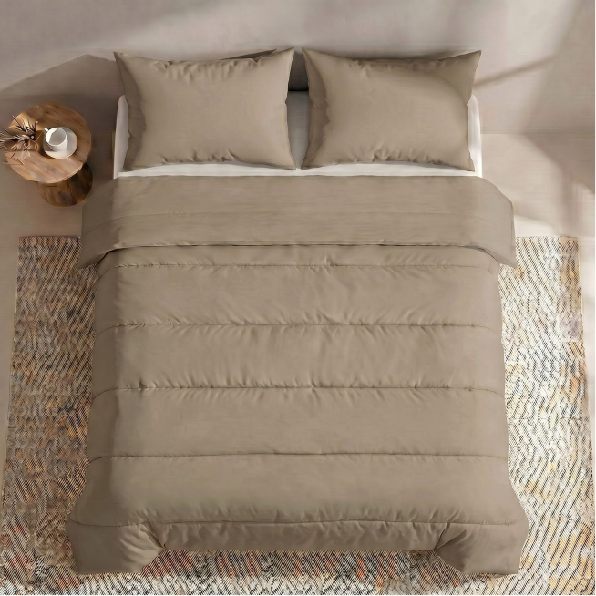Zelesta Comfort Unie Couette Été - Taupe Naturel