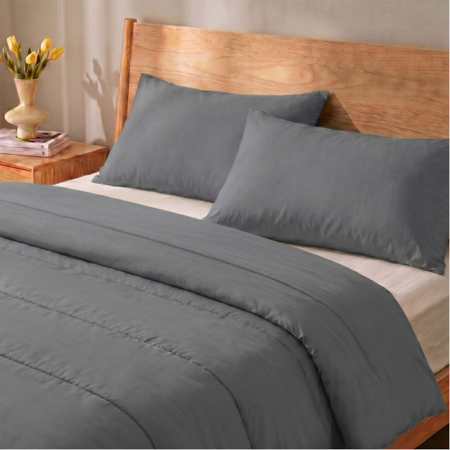 Zelesta Comfort Unie Couette Été - Gris Ardoise