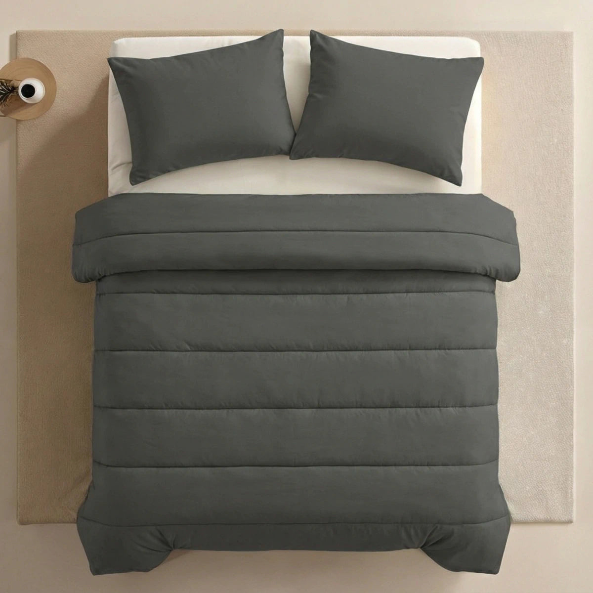 Zelesta Comfort Unie Taies d'Oreiller - Set de 2 - Anthracite