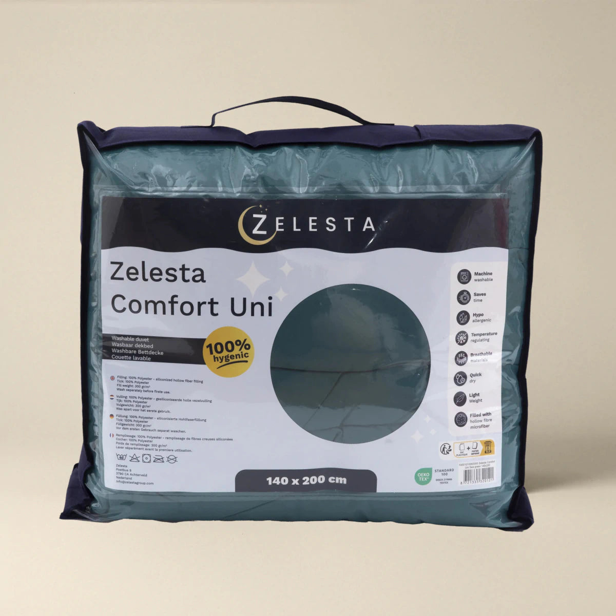 Zelesta Comfort Unie Couette - Vert de Mer