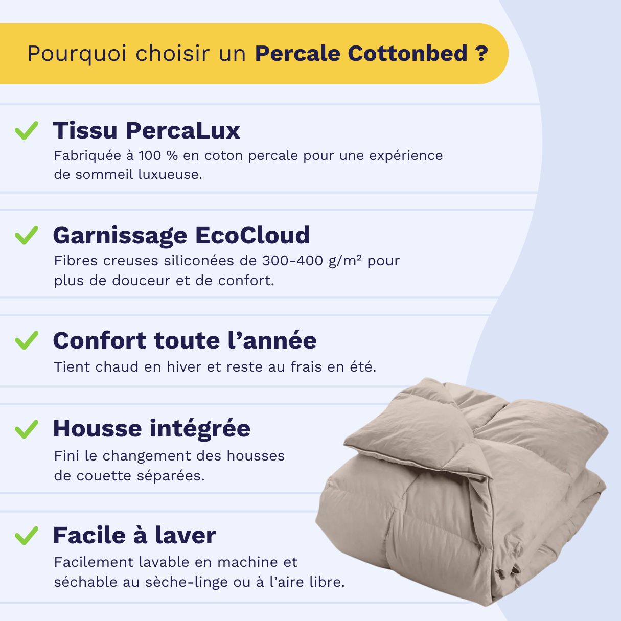 Zelesta Percale Cottonbed Coton - Taupe