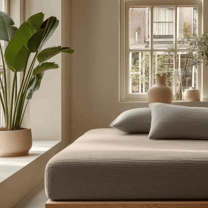 Mousseline Drap-Housse - Taupe