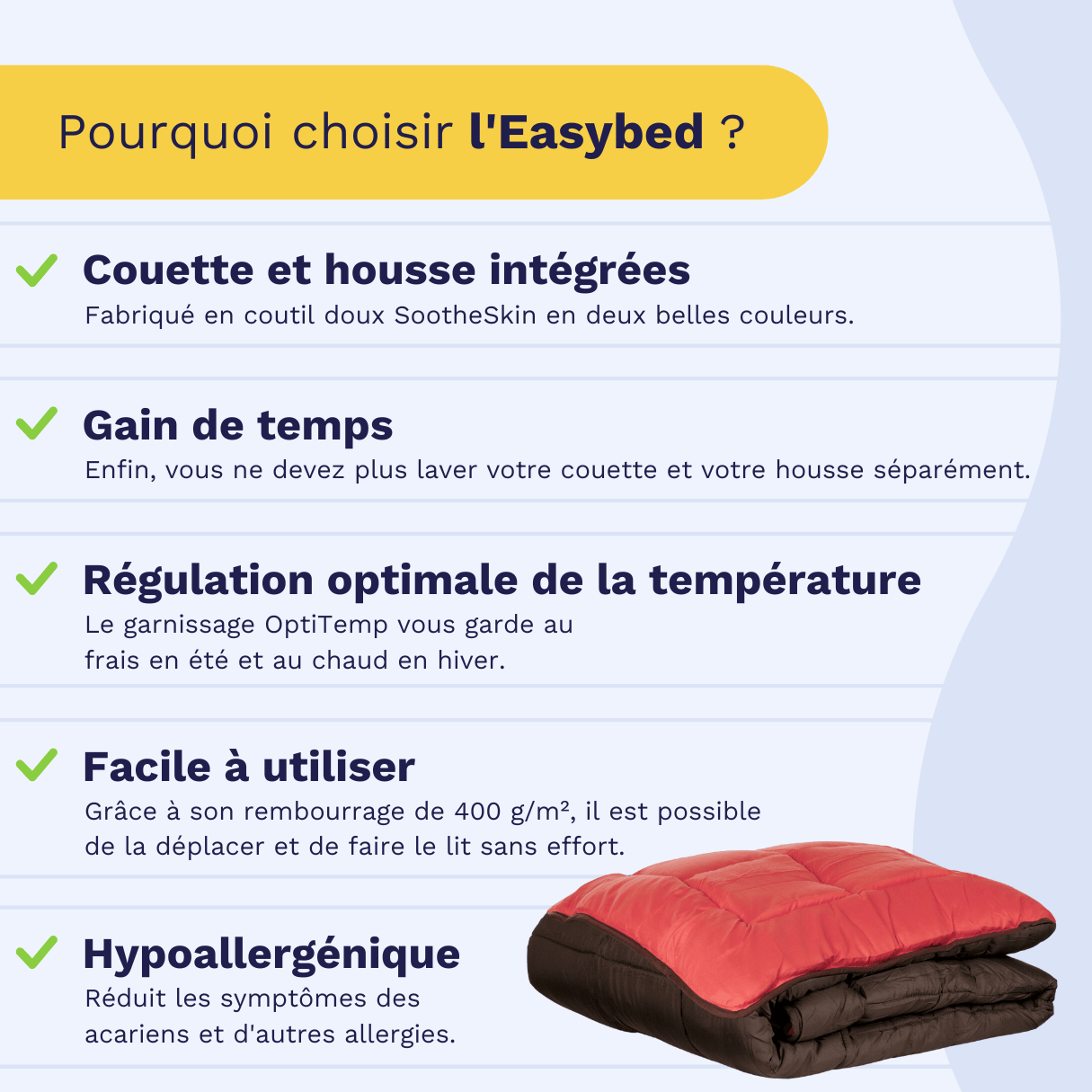 Zelesta Easybed - Chocolat & Corail 200x200cm et 240x220cm