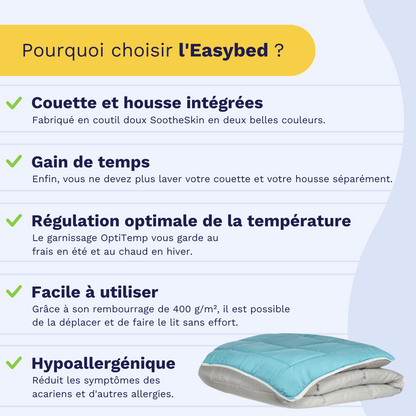Zelesta Easybed - Gris Clair & Vert de Mer 200x200cm et 240x220cm