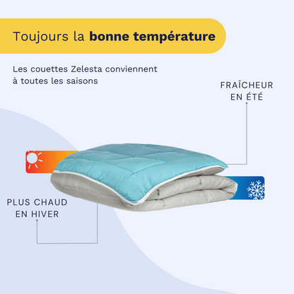 Zelesta Easybed - Gris Clair & Vert de Mer 200x200cm et 240x220cm
