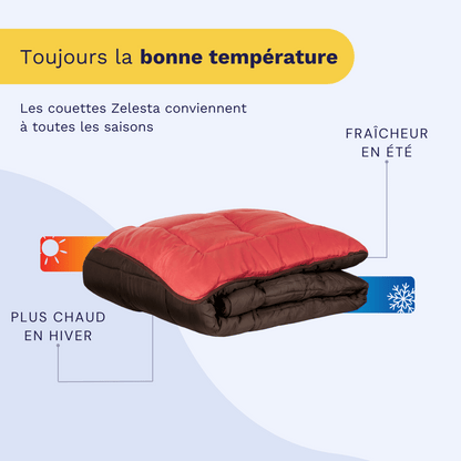 Zelesta Easybed - Chocolat & Corail 200x200cm et 240x220cm