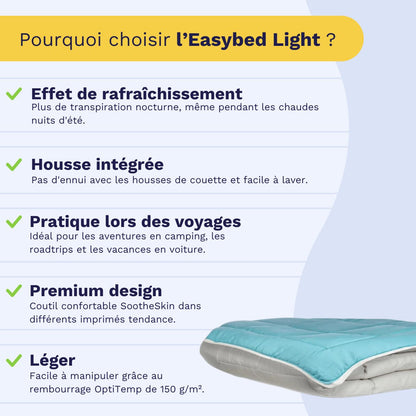 Zelesta Easybed Light - Gris Clair & Vert de Mer