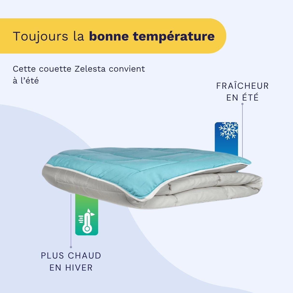 Zelesta Easybed Light - Gris Clair & Vert de Mer