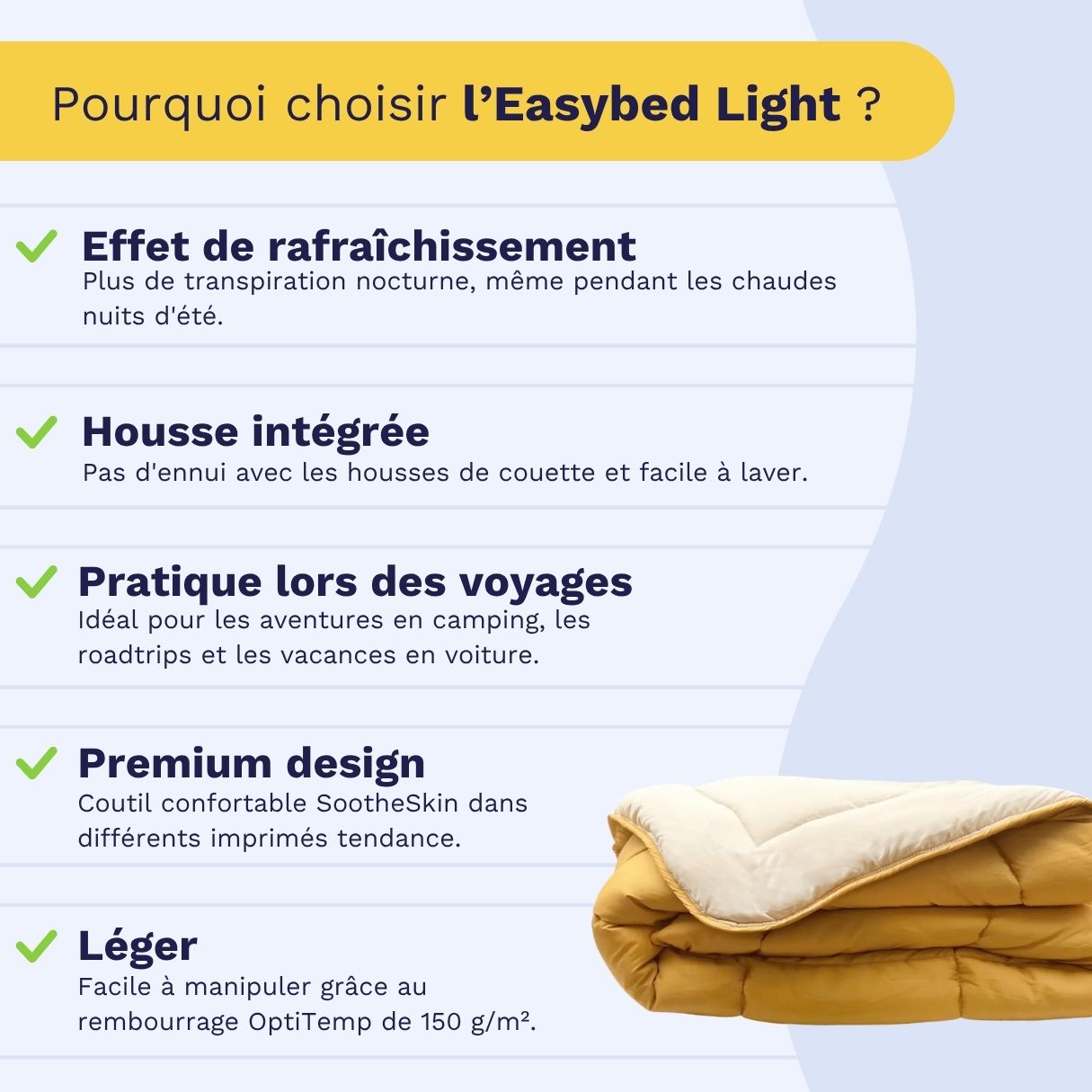 Zelesta Easybed Light - Jaune Ocre & Lin