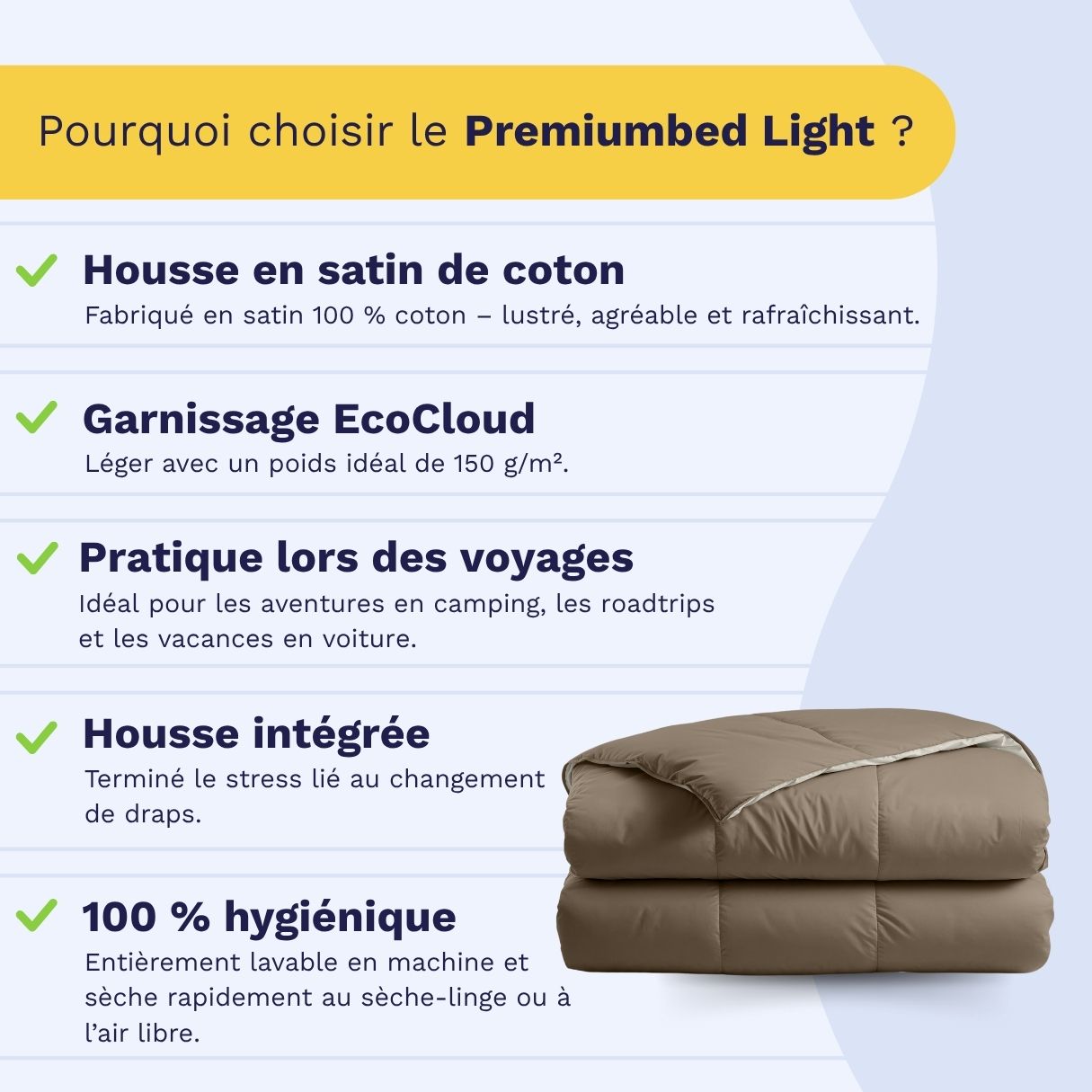 Zelesta Premiumbed Light Coton - Taupe & Crème
