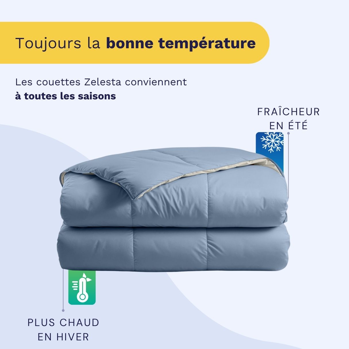 Zelesta Premiumbed Light Coton - Bleu Rêve & Crème