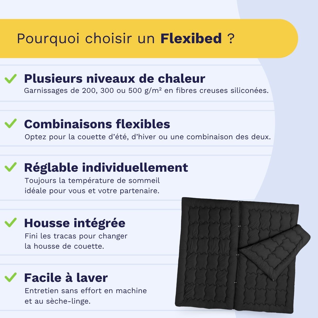 Zelesta Flexibed - Noir 200x220cm