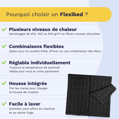 Zelesta Flexibed - Noir 200x220cm