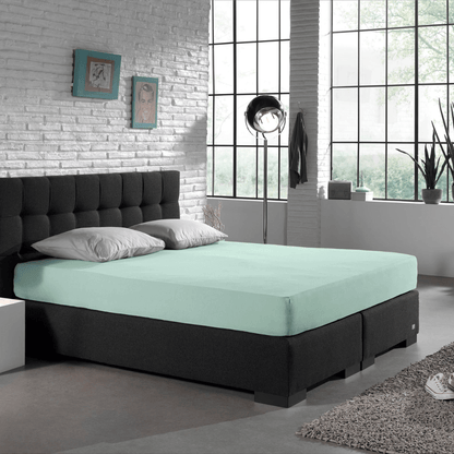 Hoeslaken Enkel Jersey Pastel Blauw 1 Persoons Bedhoes