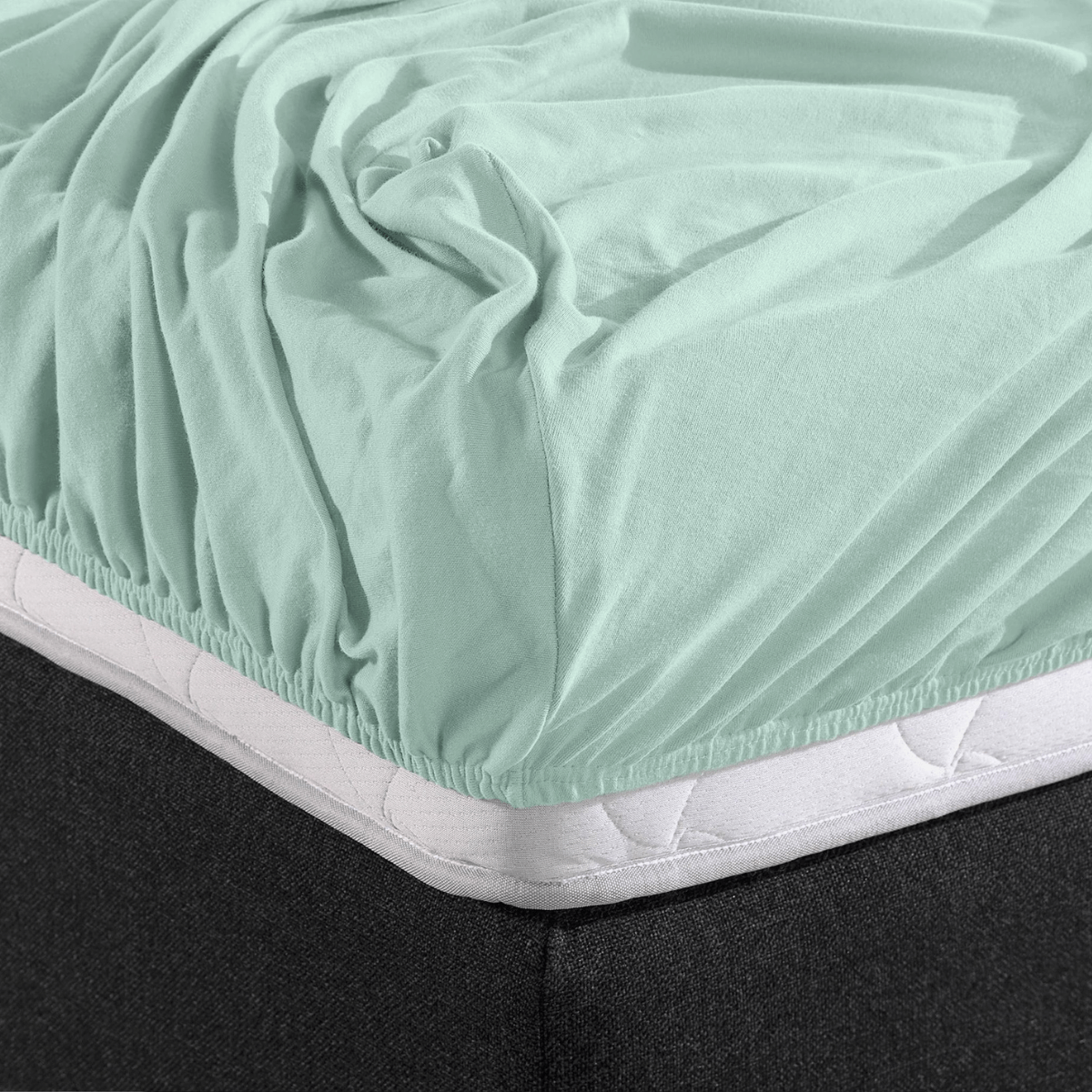        Hoeslaken Enkel Jersey Pastel Blauw Met Elastiek