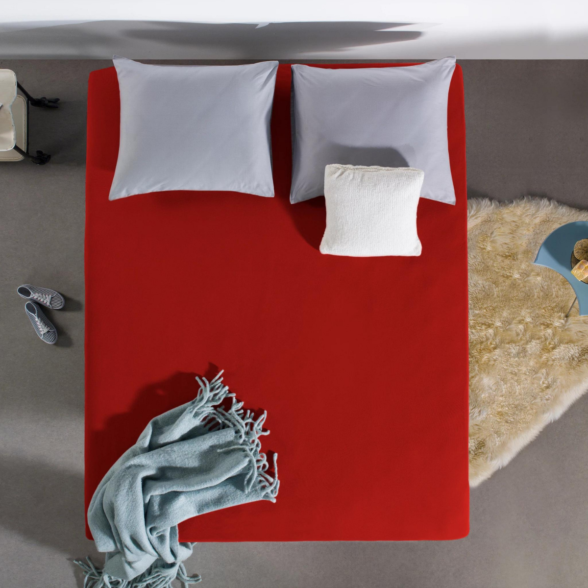  Zelesta Hoeslaken Enkel Jersey Rood Katoen Comfortabele Nachtrust