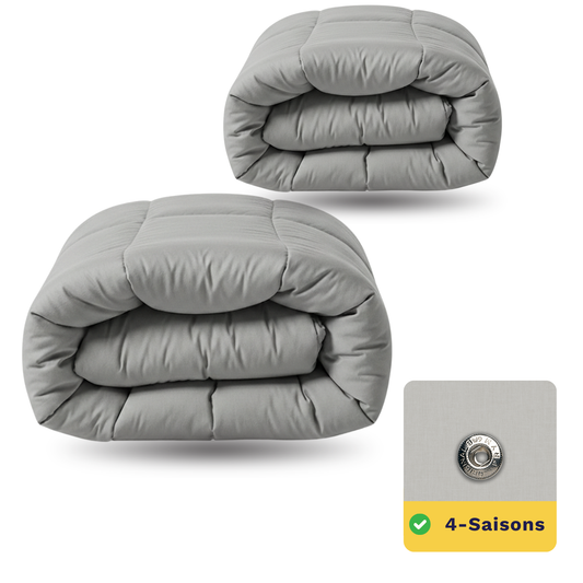 Zelesta Wonderbed 4 Saisons Double Coton - Gris Matinal