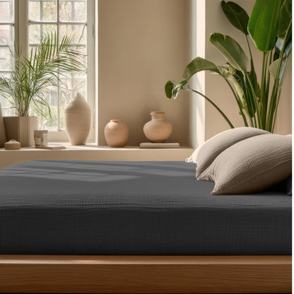 Mousseline Drap-Housse - Anthracite