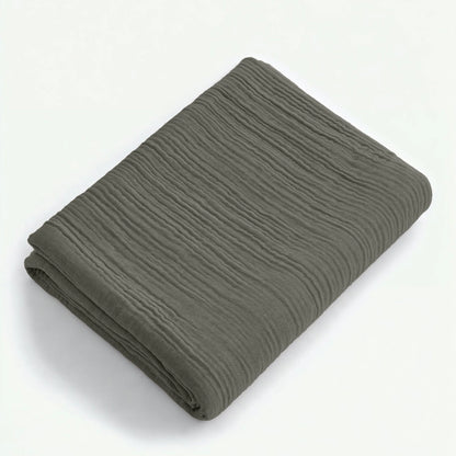 Drap-Housse Mousseline - Gris-Vert