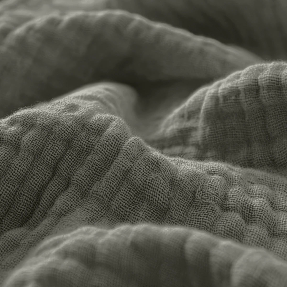 Drap-Housse Mousseline - Gris-Vert