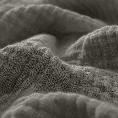Drap-Housse Mousseline - Gris-Vert
