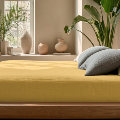 Mousseline Drap-Housse - Ocre-jaune