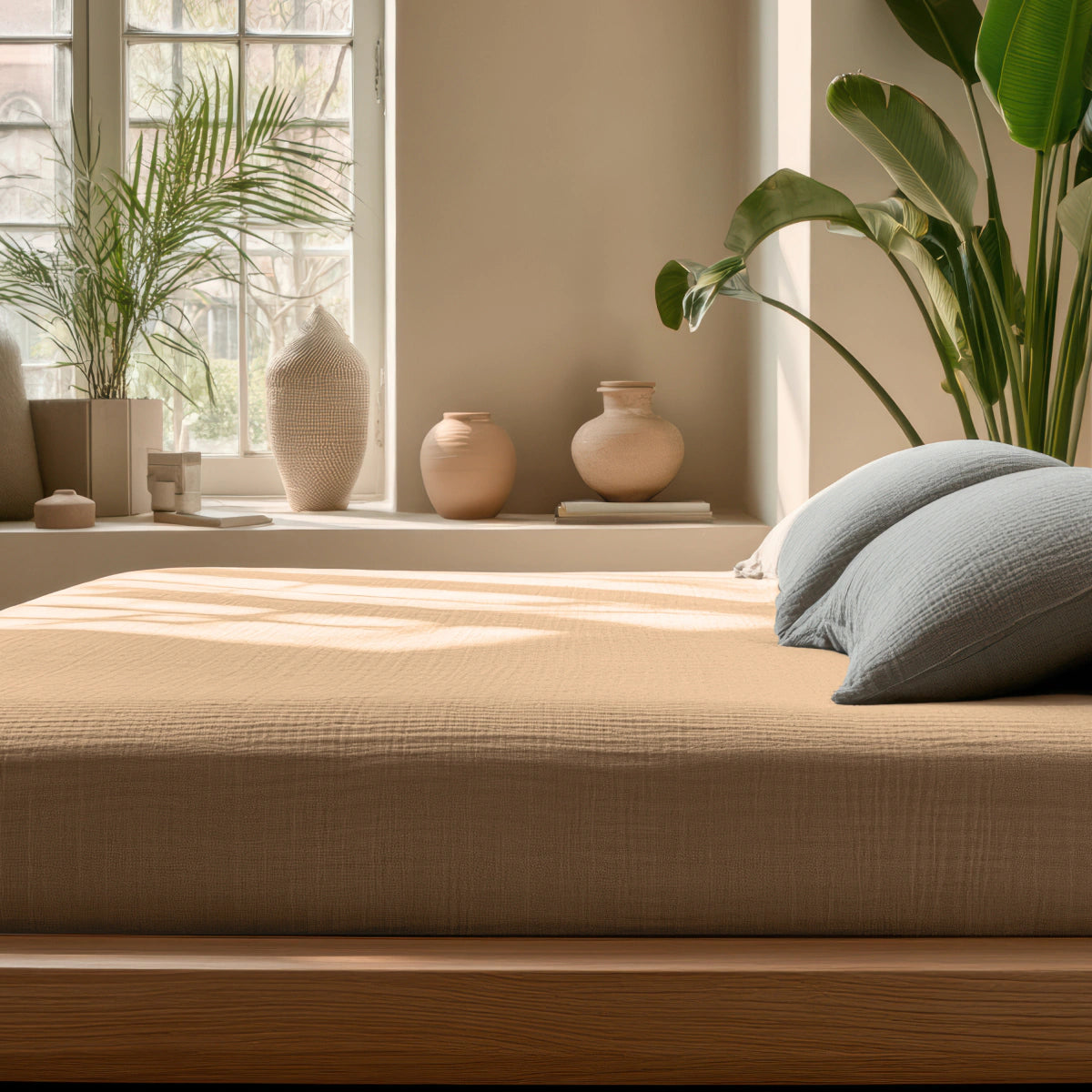 Mousseline Drap-Housse - Taupe