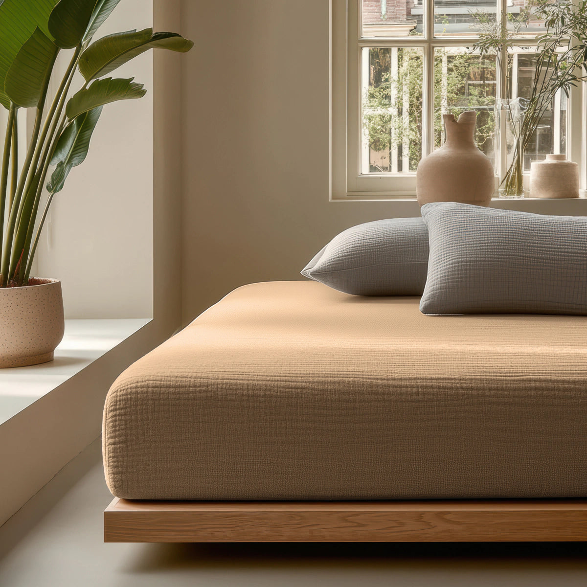 Mousseline Drap-Housse - Taupe