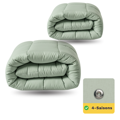 Zelesta Wonderbed 4 Saisons Double Coton - Vert Naturel