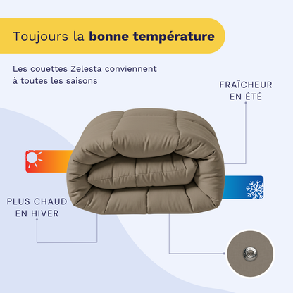 Zelesta Wonderbed 4 Saisons Double - Taupe Naturel